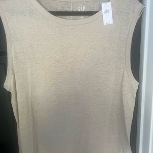 NWT GAP Linen-Blend Shell Tank Top L